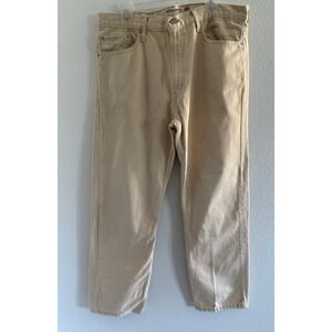 Levis 505‎ Jeans Mens 38x32 Regular Fit Tan Denim Chore Classic USA Western